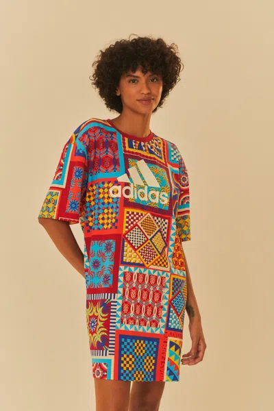 Farm Rio Active Adidas Farm Solar Kaleidoscope Blue Dress