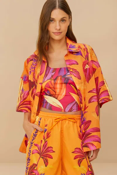 Farm Rio Active Adidas Tropical Breeze Bright Orange Shirt