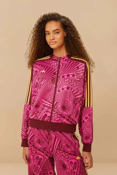 Farm Rio Active Adidas Tropicla Club Pink Jacket In Fuchsia