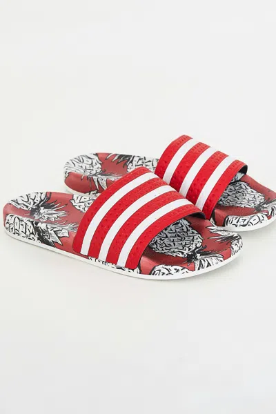 Farm Rio Adilette Slide Sandals In Red Multi