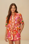 Farm Rio Beige Spring Affair Lenzing Ecovero Euroflax Shorts