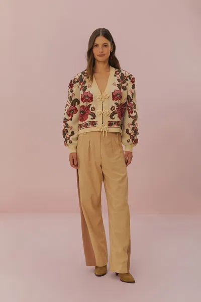 Farm Rio Active Bicolor High Waist Pants In Neutral