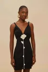 Farm Rio Active Black And White Rose Lenzing Ecovero Euroflax Mini Dress