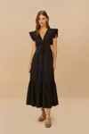 Farm Rio Active Black Butterfly Midi Dress