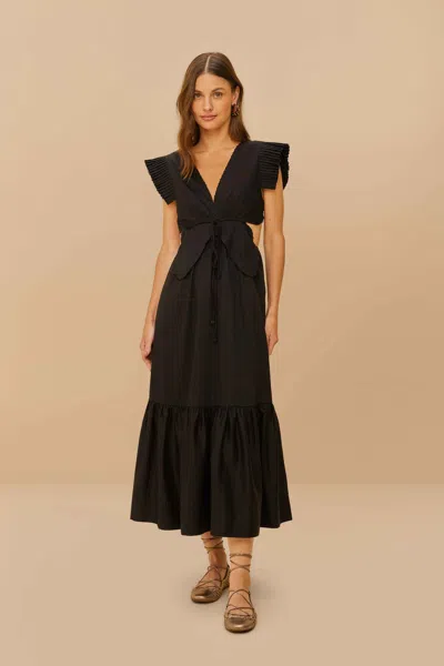 Farm Rio Active Black Butterfly Midi Dress