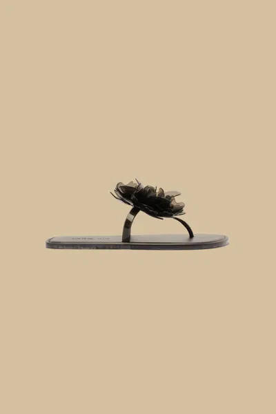 Farm Rio Active Black Flower Jelly Flat Sandal