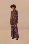 Farm Rio Black Heart Forest Lenzing Ecovero Viscose Wide Pants