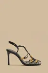 Farm Rio Active Black High Heel Beads Sandal
