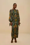 Farm Rio Active Black Jaipur Lenzing Ecovero Viscose Maxi Dress