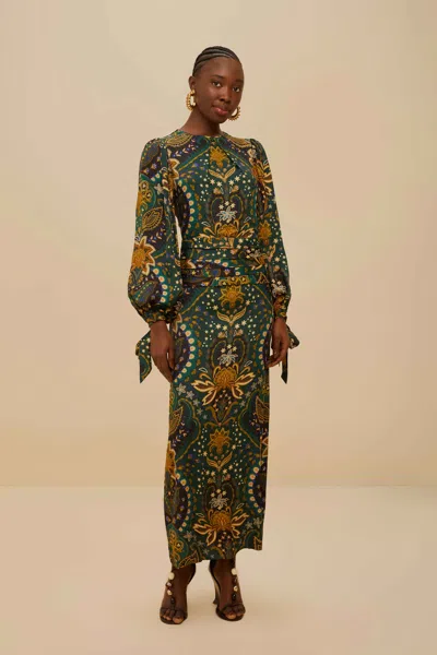 Farm Rio Active Black Jaipur Lenzing Ecovero Viscose Maxi Dress