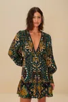 Farm Rio Active Black Jaipur Lenzing Ecovero Viscose Mini Dress