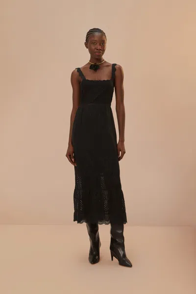 Farm Rio Black Lace Crochet Dress