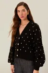 Farm Rio Active Black Lace Knit Sweater
