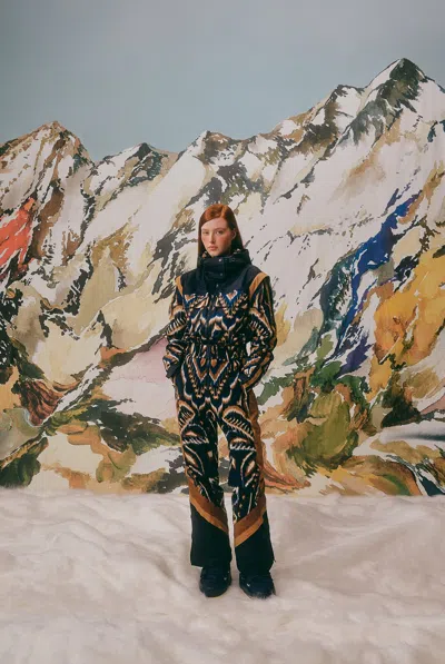 Farm Rio Active Black Pineapple Ikat Ski Jumpsuit In Multi