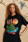 FARM RIO ACTIVE BLACK RIO ORGANIC COTTON RELAXED T-SHIRT