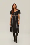 Farm Rio Active Black Short Sleeve Lenzing Ecovero Euroflax Maxi Dress In Black