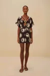 Farm Rio Active Black Sunny Moon Lenzing Ecovero Euroflax Romper
