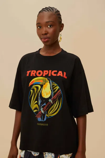 Farm Rio Active Black Tropical Organic Cotton T-shirt