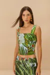 FARM RIO ACTIVE BLUE AMAZONIA FOREST LENZING ECOVERO EUROFLAX CROP TOP