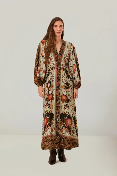 Farm Rio Active Blue Flowing Beauty Maxi Dress In Flowing Beauty Blue