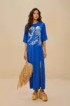 Farm Rio Active Blue Rio Organic Cotton Maxi Dress