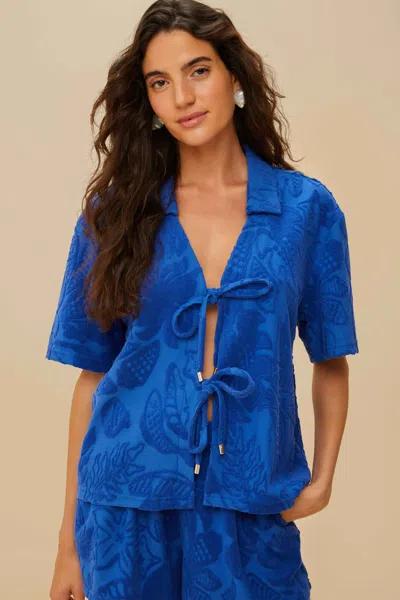 Farm Rio Active Blue River Nature Towel Shirt