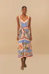 Farm Rio Active Blue Superbloom Tapestry Maxi Dress In Superbloom Tapestry Blue