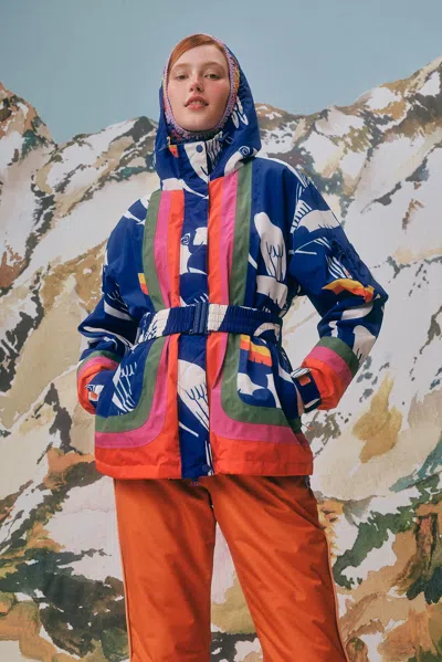 Farm Rio Active Blue Toucans Ski Jacket In Toucans Blue