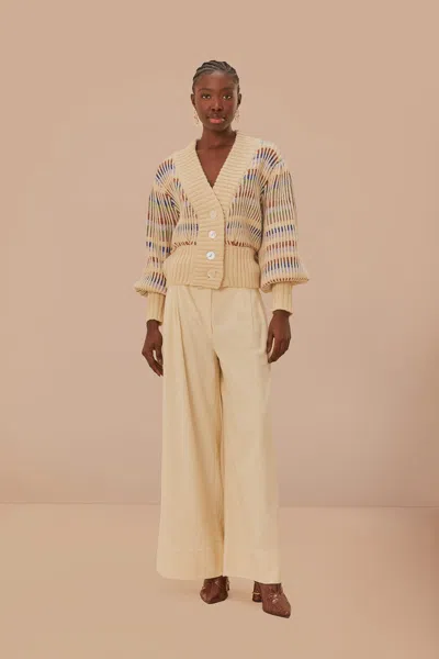 Farm Rio Bold Stitch Knit Cardigan In Multi