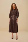 Farm Rio Active Brown Chemise Midi Dress