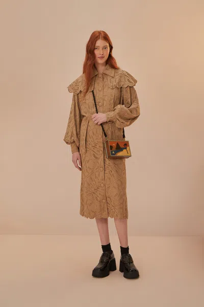 Farm Rio Active Brown Laise Trench Coat