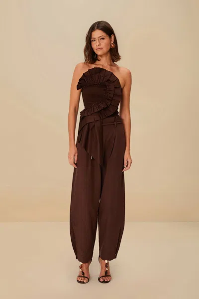 Farm Rio Active Coffee Topstitched Clochard Pants