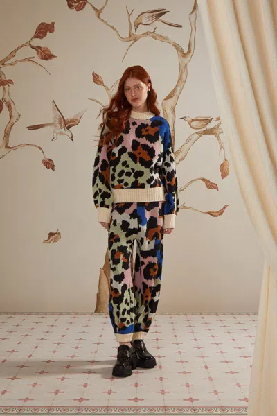Farm Rio Colorful Leopards Knit Pants