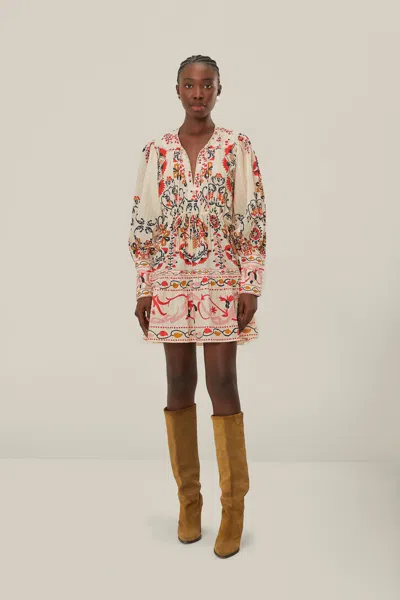 Farm Rio Active Cream Cashew Mandala Mini Dress In Cashew Mandala Cream