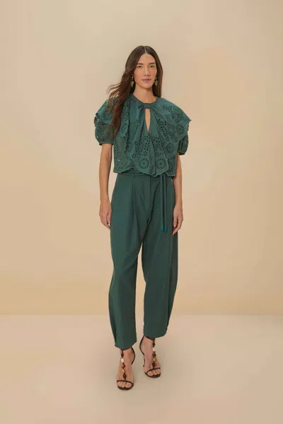 Farm Rio Active Dark Green Topstitched Clochard Pants