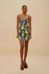 Farm Rio Active Delicate Pineapple Navy Blue Sleeveless Lacing Min