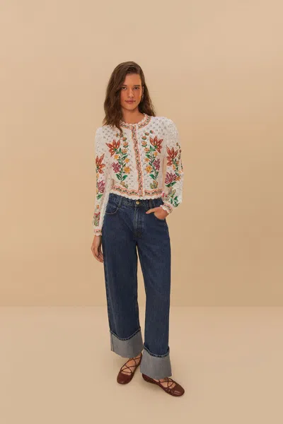 Farm Rio Active Denim Low Waist Wide Pants