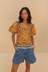 Farm Rio Denim Pleated Shorts
