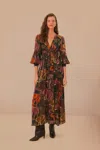 Farm Rio Elephant-print Puff-sleeve Dress In Elephants Green