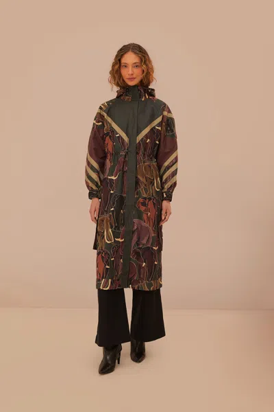 Farm Rio Elephants Maxi Raincoat In Elephants Mix