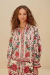 Farm Rio Active Flower Tapestry Pink Shirt