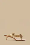 Farm Rio Gold Blooming Kitten Sandal