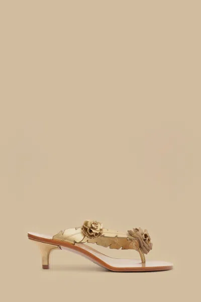 Farm Rio Active Gold Blooming Kitten Sandal