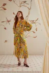 Farm Rio Active Green Amazon Feathers Midi Dress In Amazon Feathers Green