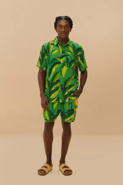 Farm Rio Active Green Banana Aquarela Lenzing Ecovero Viscose Shorts