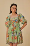Farm Rio Active Green Bright Yard Mini Dress In Bright Yard Green