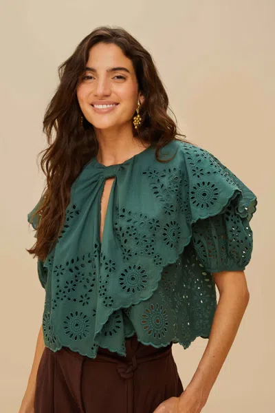 Farm Rio Active Green Maxi Lace Blouse