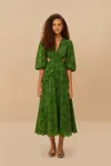 Farm Rio Active Green Richelieu Midi Dress