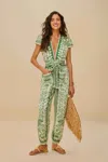 Farm Rio Active Green River Ride Lenzing Ecovero Euroflax Jumpsuit