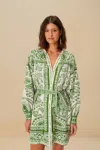 Farm Rio Active Green River Ride Lenzing Ecovero Euroflax Mini Dress